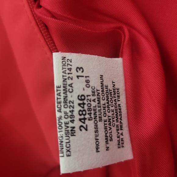 Jessica Mcclintock Red Satin Strapless Tea Length Bow Accent Formal Dress 10 - Picture 7 of 7